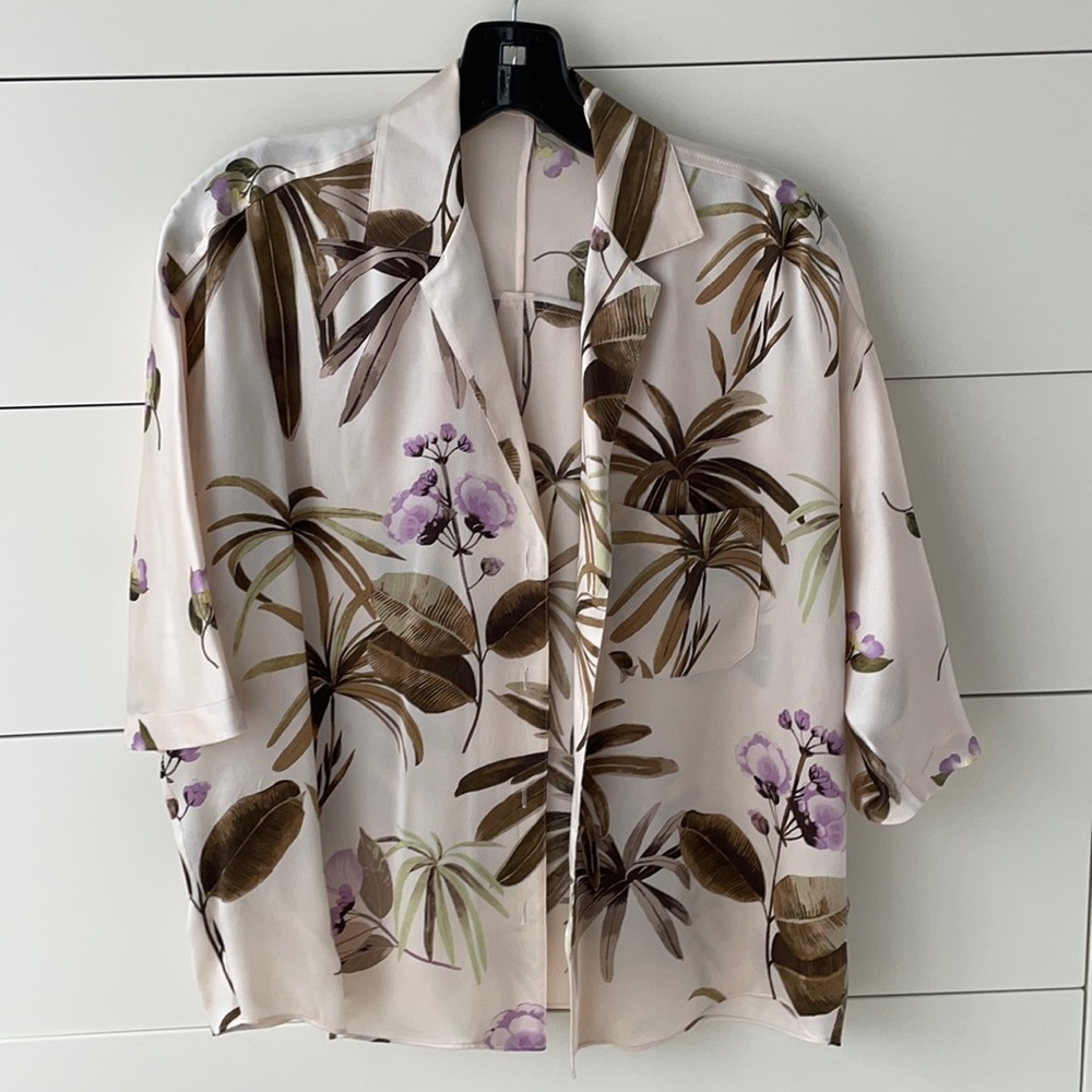Vince floral silk blouse